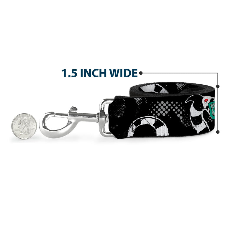 Warner Bros. Horror Movies Pet Leash, Dog Leash, Beetlejuice Sandworm Healftone Repeat Black Gray, 6 Feet Long 1.5 Inch Wide 6 Feet Long - 1.5" Wide
