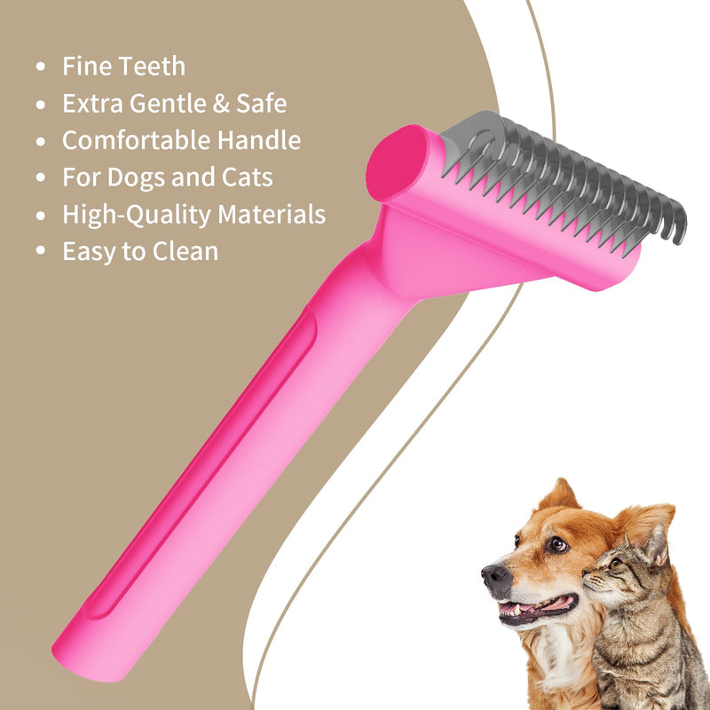 Dog Brush for Shedding cat deshedding grooming supplies for indoor short long hair pet dematting undercoat rake for brish poodle remove matted fur slicker best comb tool cepillo para perros. (Pink) Pink - PawsPlanet Australia