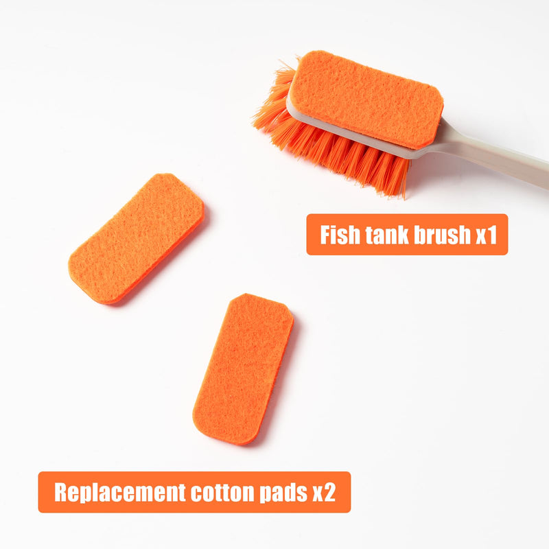 1pcs Small Aquarium Cleaning Tool, Algae Scraper for Fish Tank, Aquarium Brush, Fish Tank Cleaner Adapted for Glass and Acrylic Aquariums Orange - PawsPlanet Australia