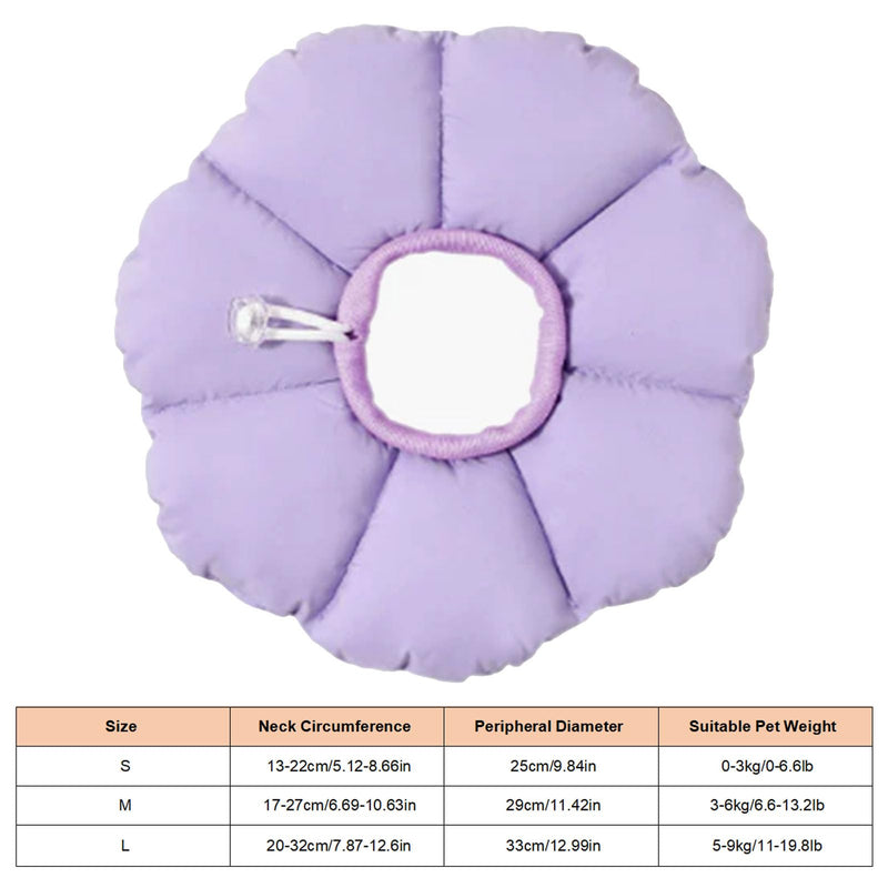 EMUKOEP Cat Neck Cone, Soft Elizabethan Recovery Collar. Ensures your cat's comfort and protective design to prevent scratching and promote wound healing (Purple) Purple S
