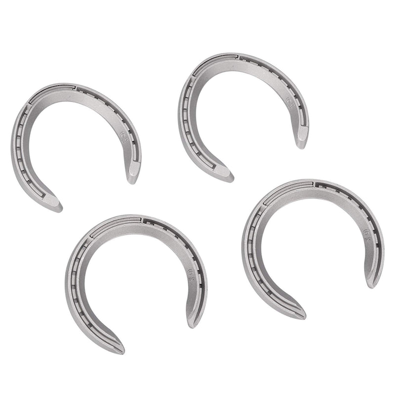 Aluminum Alloy Horseshoes 4pcs Horse Riding Tool Kit for Indoor Outdoor Use Sturdy Long Lasting Non Slip and Wear Resistant Design for Horse Hoof Protection (6) 6