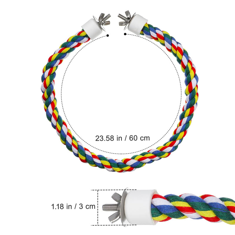 Colorful Bird Rope Perch Stand, Birdcage Swing Spiral Toys, Bird Bungee Rope Perches Toys Cage Accessories for Cockatiels Parrot Birds (60CM/23.6inch) 60CM - PawsPlanet Australia