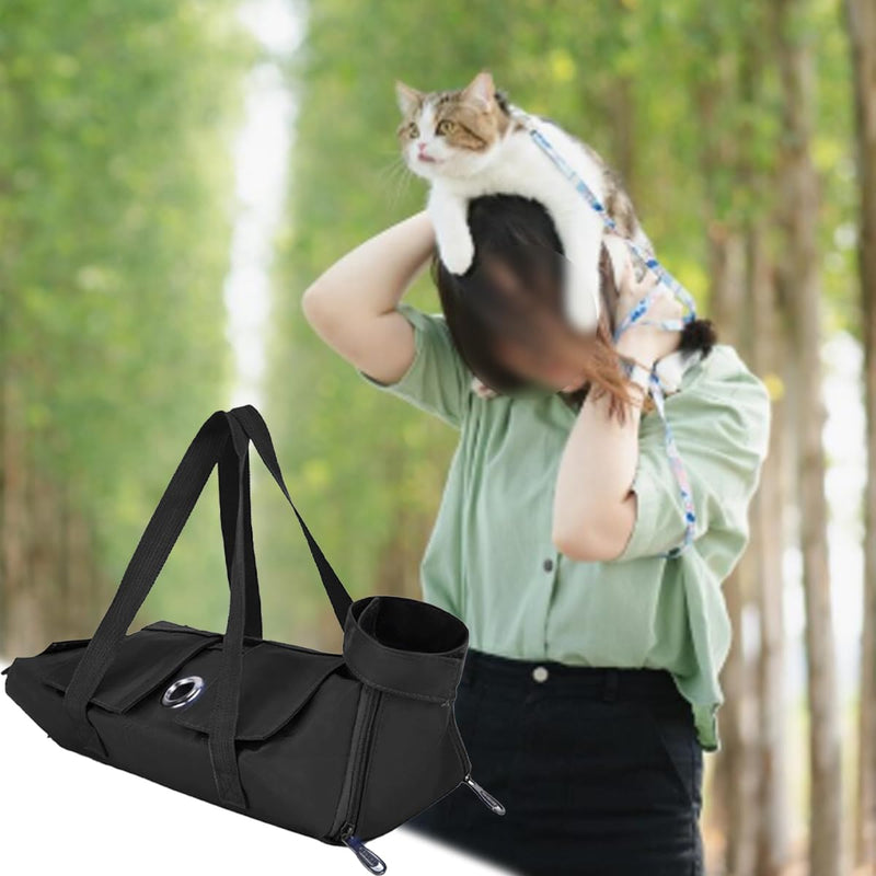 Cat Grooming Bag Black Cat Nail Clipping Cleaning Grooming Restraint Bag For Claw Care Nail Trimming Administering Eye Drops Ear Cleaner
