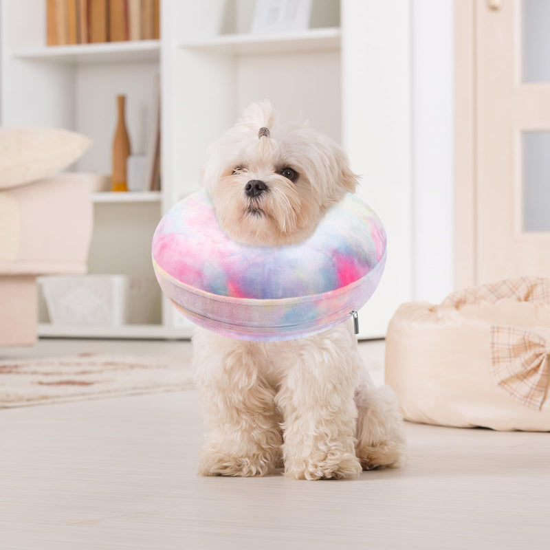 Dog Cone, Uadonile Inflatable Dog Cone Collar for Dogs and Cats, Dog Neck Collar Recovery E-Collar Alternative After Surgery, Elizabethan Collar for Dogs Recovery(Tie-dye Pink Blue, S) - PawsPlanet Australia