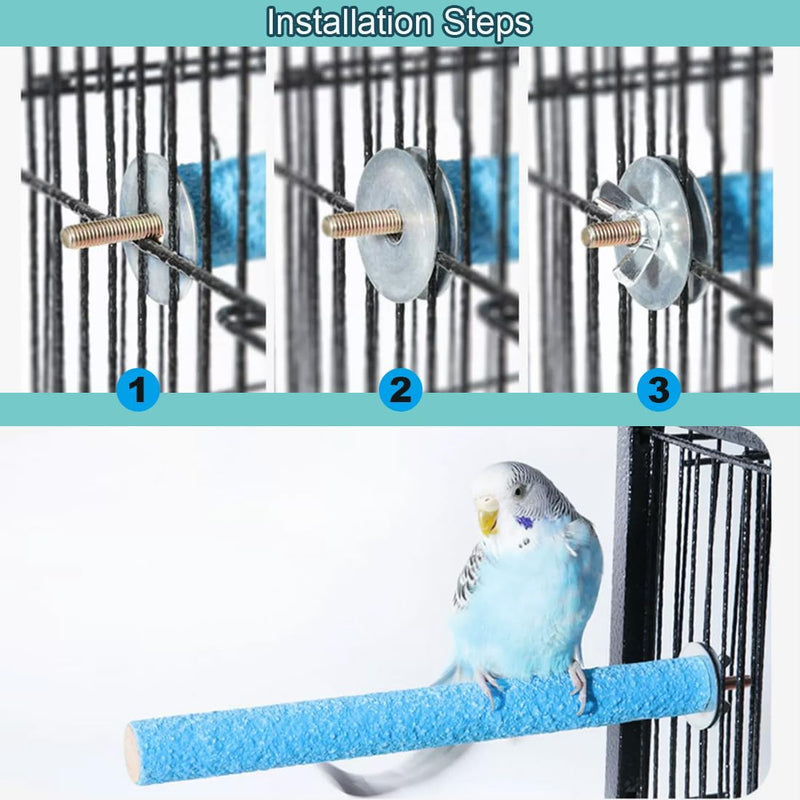 Hamiledyi 4 PCS Parrot Perch Stand Toy Bird Cage Perch Toy Natural Paw Grinding Stick for Medium Parrots Parakeets Cockatiels Lovebirds Chewing Stick (M) M(7.9inch) - PawsPlanet Australia