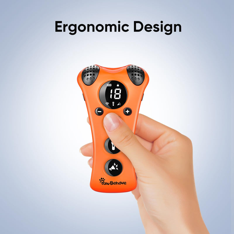Adjustable Ultrasonic Dog Trainer – World's First Variable Frequency Pet Behavior Corrector with 10 Level Ultra Sound, 18 Dog Whistles, Anti-Bark Flashlight, Humane Dog Deterrent (Orange) Orange
