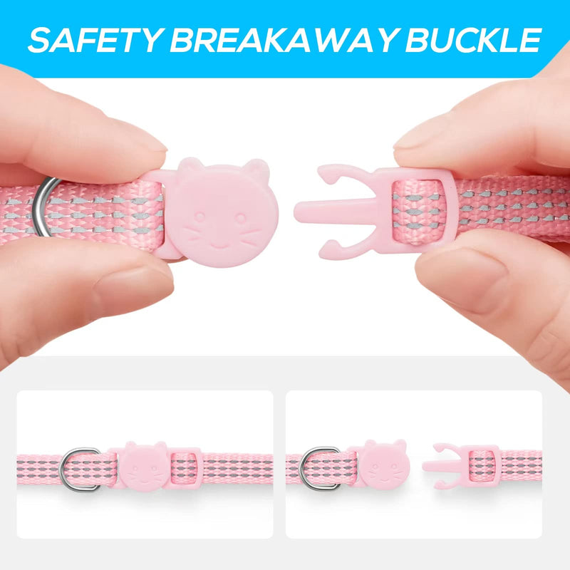 Upgraded Version 6 Pack Reflective Cat Collars with Bell,Breakaway Safety Kitten Collar,Adjustable 7''-12'',for Girl Boy Cats,Pet Supplies,Stuff,Accessories 6 Colors - PawsPlanet Australia