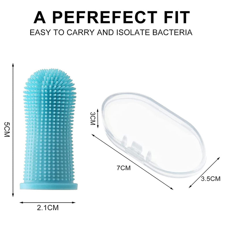 4 Pieces Soft Silicone Pet Finger Toothbrush, Dogs Cats Finger Toothbrush, Silicone Cat Teeth Cleaner, Blue
