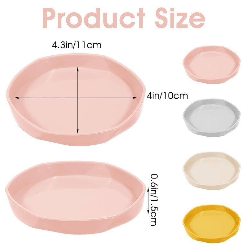 4 Pcs Reptile Dish,Round Plastic Water Dish for Reptile Tank,Food Dishes Lizard Tank,for Lizard, Turtle, Gecko, Snake, Bearded Dragon,4.45" W x 4.45" D x 0.6" H(4 Color) - PawsPlanet Australia