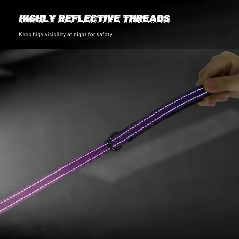 Roses&Poetry Reflective Dog Collar and Leash Set, Purple Martingale Dog Collar and Leash for Medium Dogs, Adjustable Durable Nylon Pet Collars with Leashes for Walking,Playing,Training（Mistyrose-M） Mistyrose