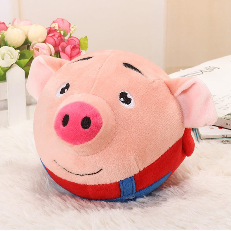 Active Moving Pet Plush Toy - Cute Squeaky Pig Dog Toy for Small Dogs, Talking and Singing Dog Toy, Washable Cartoon Pig Plush Sound Electronic Dog Toy for Pets, Cats, Dogs Red - PawsPlanet Australia