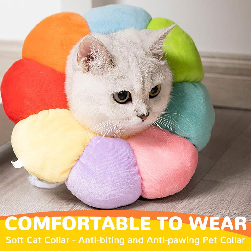 Cat Collar, Adjustable Collar, Lick Protection Cat for Cats and Small Dogs After Surgery, Color Soft Sunflower for Cat Recovery, Size M