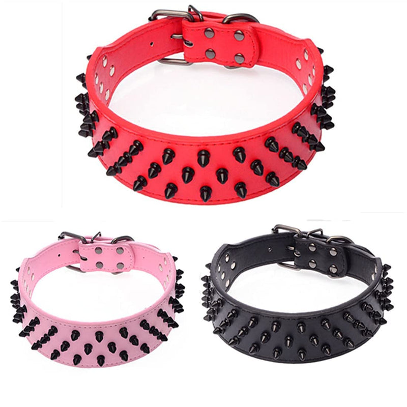 Leather Dog Collar with Spikes, Bullet Nail Rivet Dog Collar, Leather Studded Dog Collar for Medium Size, Pitbull, English Bulldog
