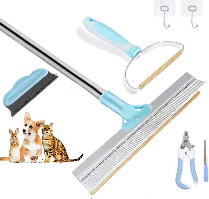 Pet Hair Remover Set, Carpet rake for Removing pet Hair, Carpet Scraper, Three Different Sizes for Carpets, Sofas, Cars and Clothes Blue - PawsPlanet Australia
