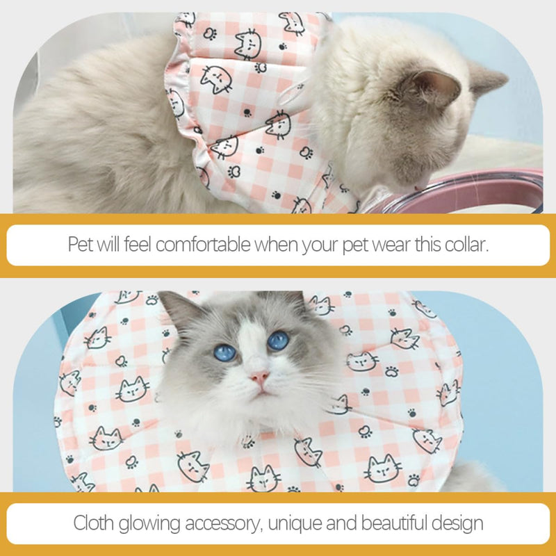 Adjustable cat collar made of soft, breathable material with waterproof protection for healing and after