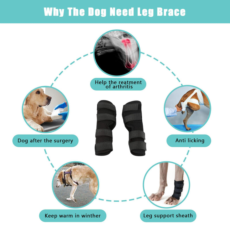 1 Pair Dog Leg Braces, Front and Rear Knee Pads for Pets, Compression Recovery Sleeves for Joint Support, Durable Elbow Protectors for Dogs, Ideal for Injury Prevention and Rehabilitation(M)