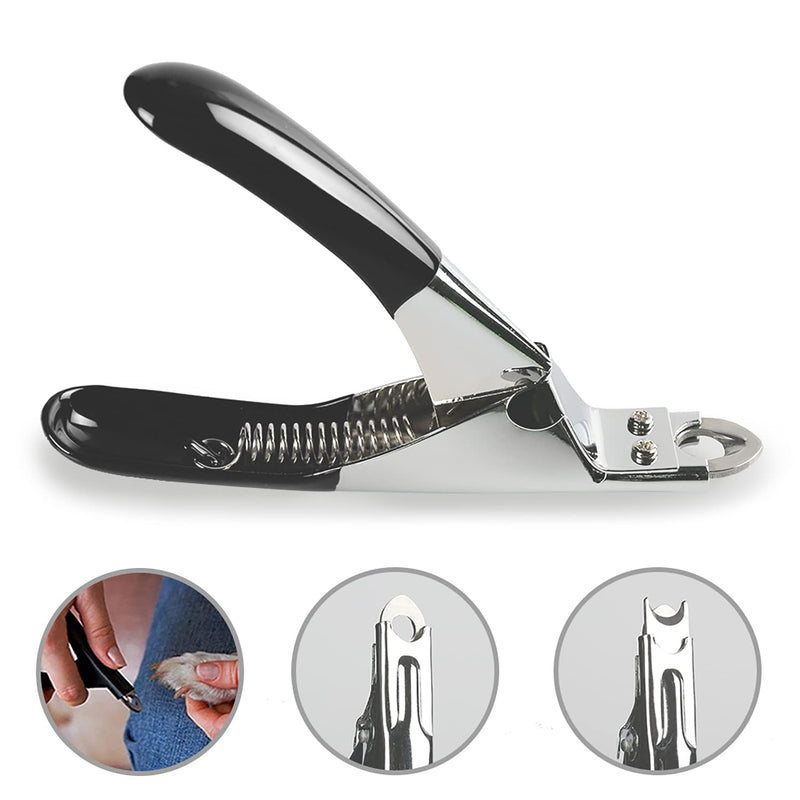 Dog Cat Pets Nail Clippers, Professional Pets Claw Trimmer with Free Nail File, Sharp Stainless Steel Blade, Sturdy Non Slip Handles - for Safe, Professional at Home Grooming Black - PawsPlanet Australia