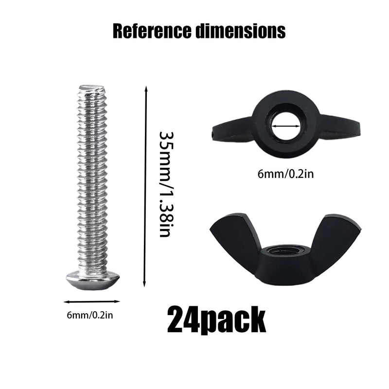 12 Pcs M6 Pet Carrier Fasteners, Stainless Steel Replacement Bolts for Plastic Pet Carrier Dog Kennel Hardware Kit Cat Cage Carrier Parts - PawsPlanet Australia