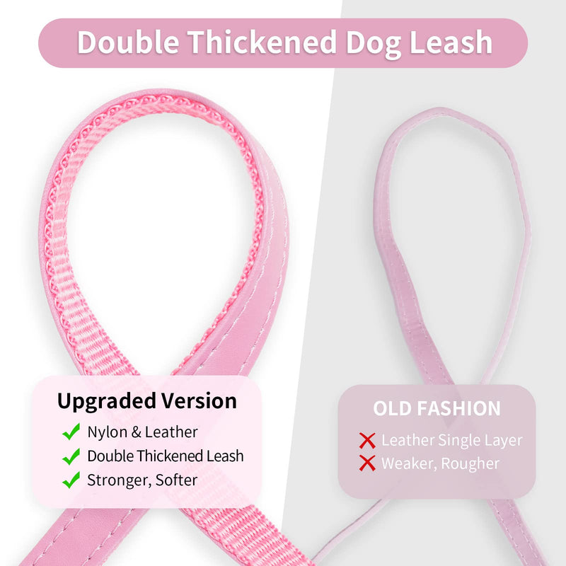 Dog Collars for Medium Dogs with Leash, Epesiri Spiked Dog Collar for Large Dogs, Girl Pink Dog Collar, Studded Rivet Pit Bull Leather Dog Collar Durable Cat Collar for Small Medium Large Pet Gift M=11.8"-12.6" - PawsPlanet Australia