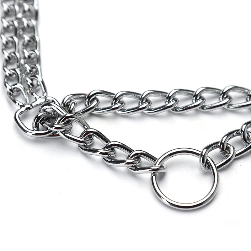 Heavy Duty Dog Collar - Martingale Collar with Double Row Chain for Medium Large Dogs (XL-24') XL-24” (suitable for neck 19-22")