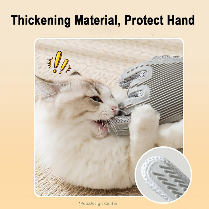 2 in 1 Pet Grooming Gloves for Dogs & Cats, Pet Fur Remover Glove, Grooming Brush for Shedding, Massage, Hair Remover Mitt, Fur Cleaner for Couch, Clothes,Carpet -1 Piece (Gray) Gray - PawsPlanet Australia