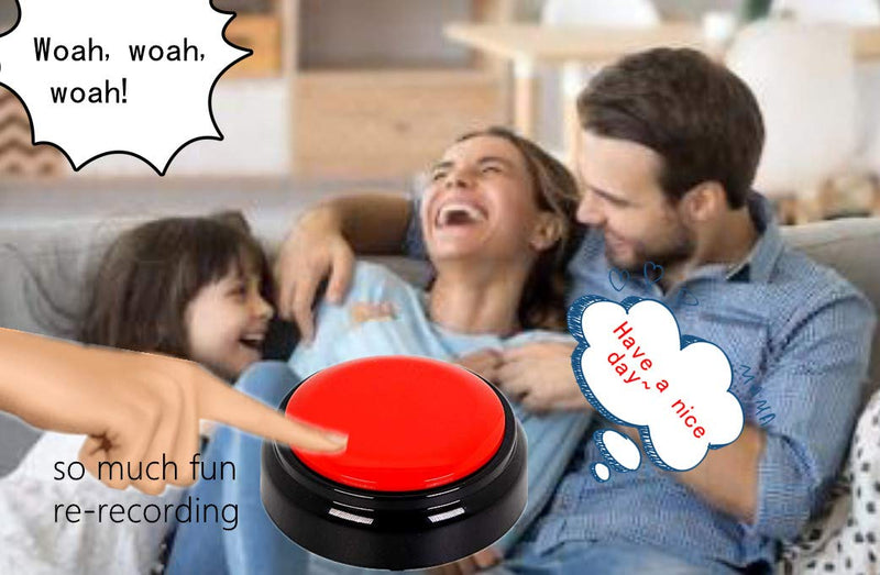 Voice Recording Button Easy Button Record 30 Seconds Talking Message Funny Office Gift Battery Powered Recordable Sound Buttons - PawsPlanet Australia