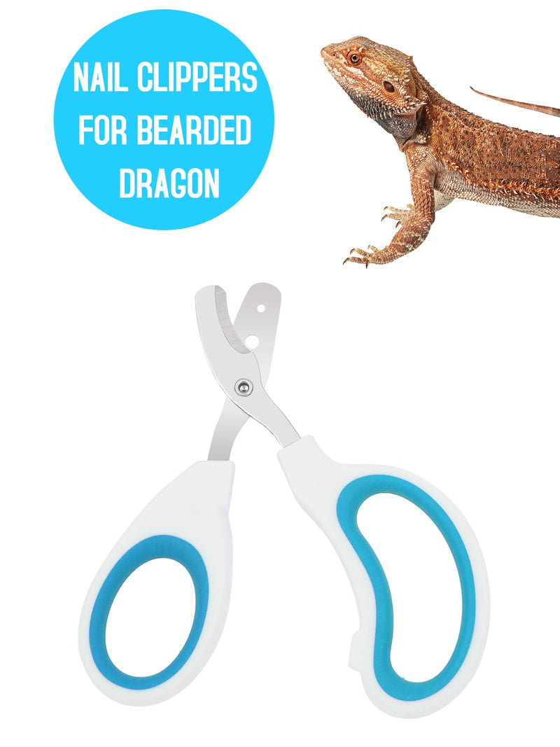 Stainless Steel Bearded Dragon Nail Clippers,Lizard Nail Clippers,Bearded Dragon Supplies,Bearded Dragon Nail Scissors for Small Reptiles,Turtle,Chameleon,Iguana?Hedgehog?Blue? Blue