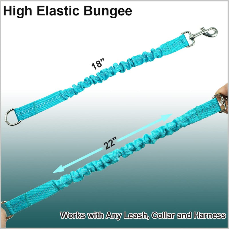 MayPaw Bungee Dog Leash Extension Attachment, 18" Reflective Shock Absorbing Lead Extender for Dog Walking Running Training (Blue) 18 Inch blue - PawsPlanet Australia