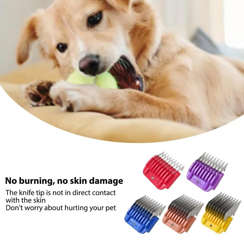 5 Pcs Stainless Steel Pet Clipper Guide Comb Kit for Andis Oster A5 Wahl KM10 Series Clipper Detachable Blade