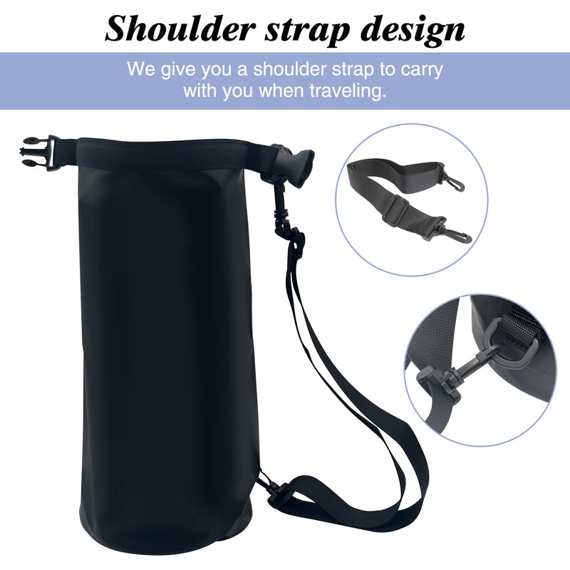 Large Pet Travel Bag - 15L Waterproof Portable Food Storage with Shoulder Strap for Camping Hiking - Black 15L(≈20lbs) - PawsPlanet Australia