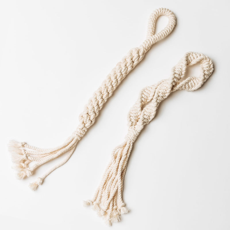 Natural, Non-Toxic Cotton Rope Toys for Small and Medium Dogs | 2-Pack | Durable & Eco-Friendly | Unique Boho Designs with Handle | Interactive Dog Toy - PawsPlanet Australia