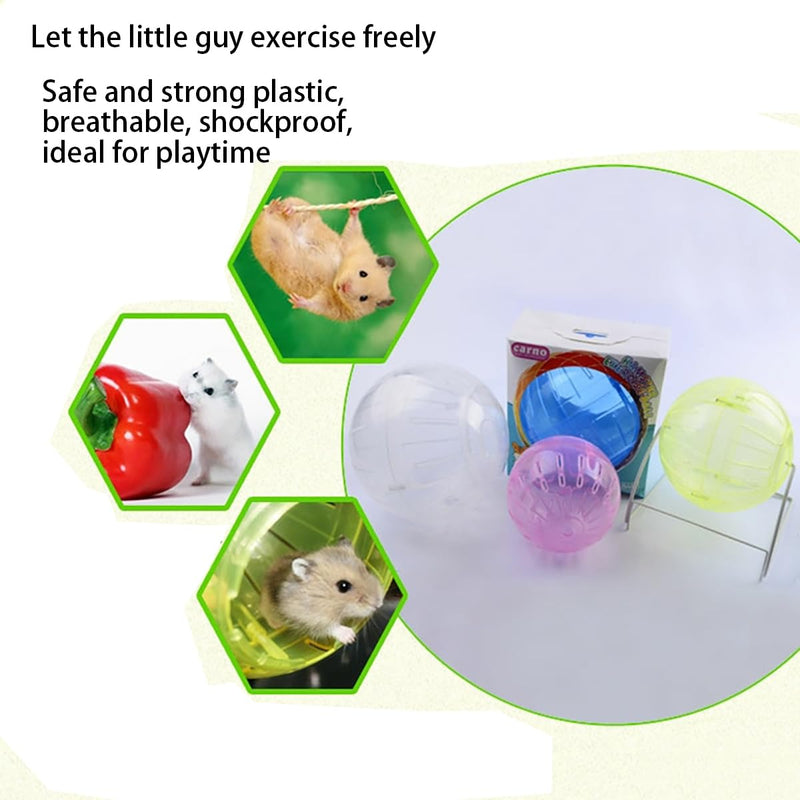 1Pc White-Transparent Plastic Silent Hamster Ball, Exercise Ball for Small Animals, Spinner Hamster Running for Sugar Gliders Small Mice Gerbils Hamsters (Diameter 10 cm - PawsPlanet Australia