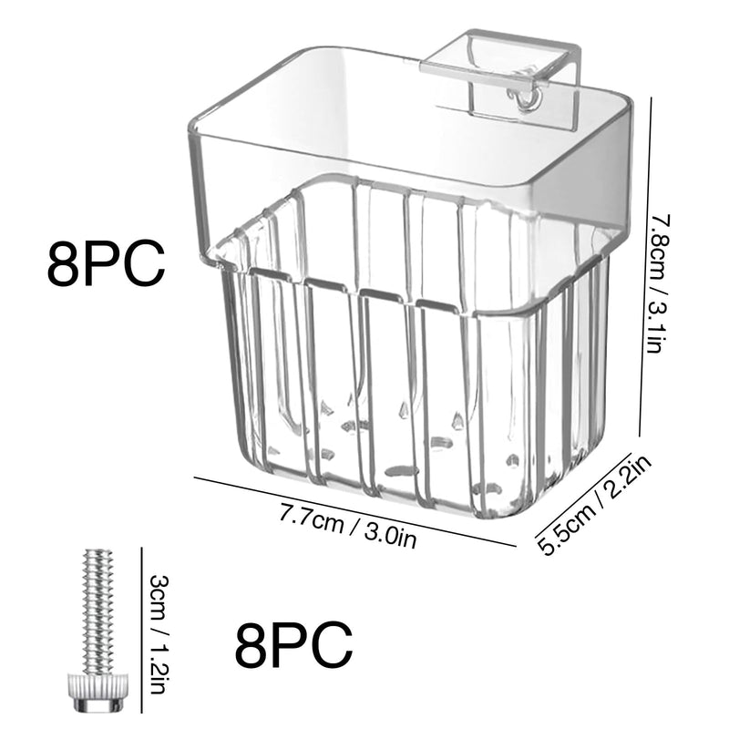 4PCS Clear Aquarium Plant Holder, Hanging Aquatic Plant Pot Holder with Hole, Adjustable Fish Tank Plant Pot for Aquaponic Plant Cultivation Aquarium Water Feature Decoration 4 - PawsPlanet Australia
