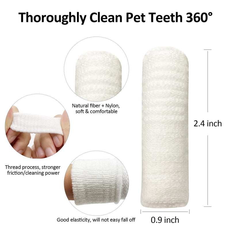 Dog Toothbrush Cat Toothbrush Fingers Toothbrushs for Dog Cat 8 Pack Dog Tooth Brushing Kit Teeth Cleaning, Suitable for Small Pets, Cat and Dog Dental Care, 1 Set for 2 Fingers, Includes 4 Sets White