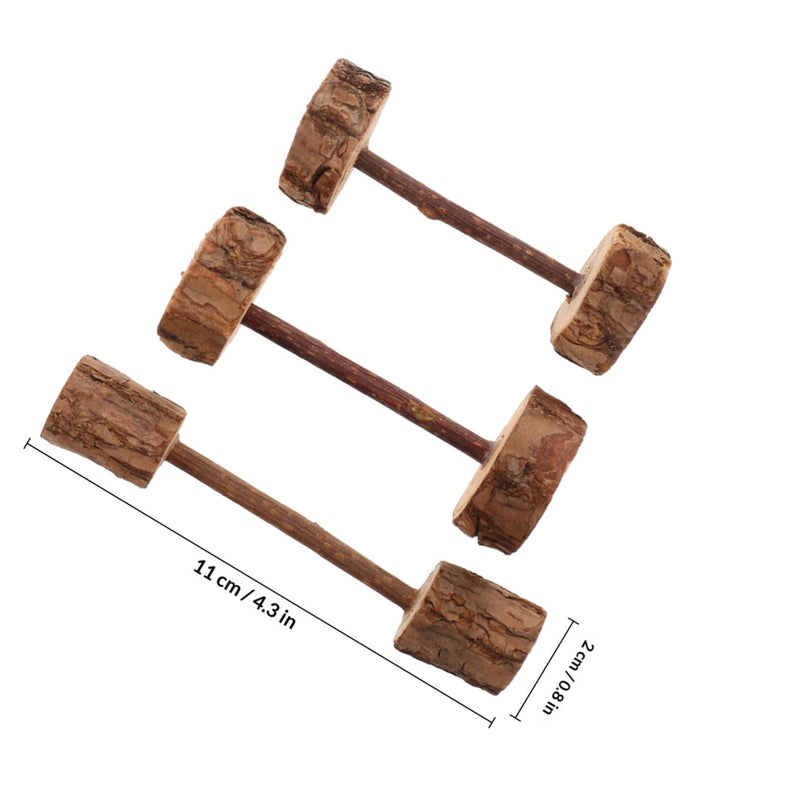 Cabilock Matatabi Dumbbell Cat Toy Made of Natural Wood, 3-Piece Pack, for Dental Care and Entertainment of Cats at Home or in Pet Shops, Random Style