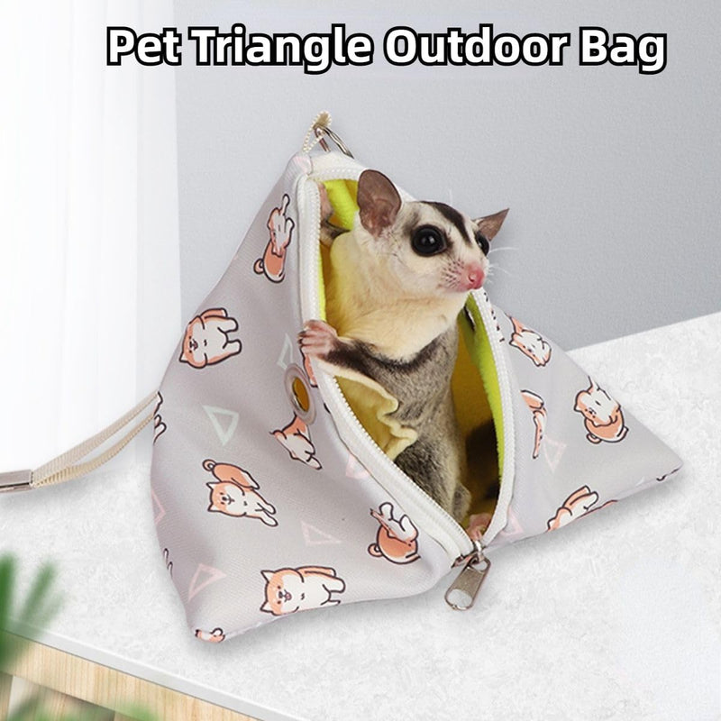 Sugar Glider Bonding Pouch Small Pet Carrier Triangle Bag Sling with Zipper Design Critter Cuddler for Gliders Ferret Rat Hedgehog Hamster (Pink A) Pink A