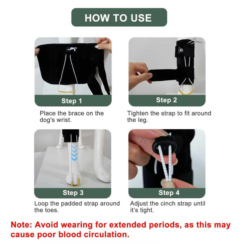 Dog Front Leg Support Brace for Foot Drop, Canine Knuckling Prevention, Toe Dragging Assistance L