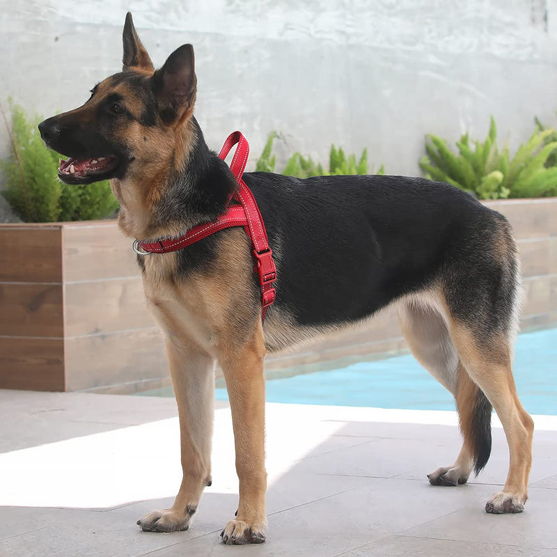 Plutus Pet No Pull Dog Harness with Breathable Mesh Padded, Adjustable Reflective Escape Proof Dog Harness, Quick Fit Dog Vest Harness for Small Medium Large Dogs(XL, Red) X-Large