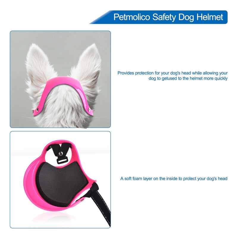 Petmolico Safety Helmets for Dogs,Dog Helmet with Ear Holes & Adjustable Strap,Comfortable & Protective Helmet for Small Breed or Other Animals for Outdoor Driving/Riding/Hiking/Biking(Small,Pink) Pink - PawsPlanet Australia