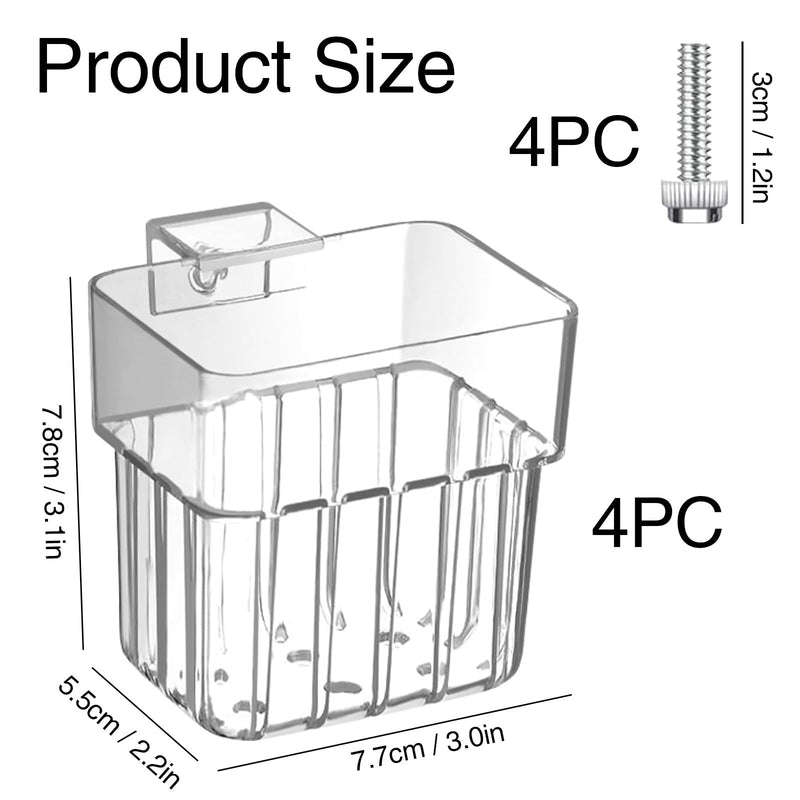 4 Pcs Aquarium Plant Holder,Hanging Fish Tank Plant Pot Aquarium Planter Cups,Suitable for Fish Tank Scene Arrangement of a Variety of Plants Hydroponics - PawsPlanet Australia