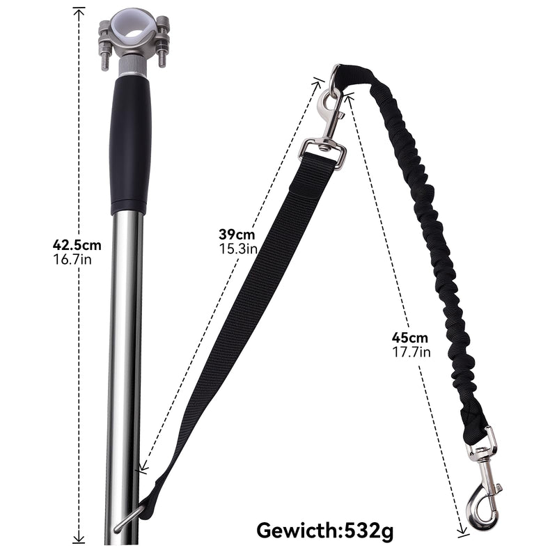 Hands Free Dog Bike Leash - Heavy Duty Bicycle Attachment with Quick Connect & Buffer Rope, Fit Leash for Medium Large Dogs - Cycling, Jogging, Outdoor Exercise (Black) - PawsPlanet Australia
