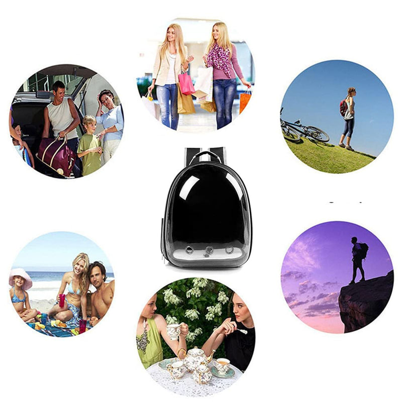 Animal Carrier Backpacks,Transparent Space Capsule Bubble Pet Backpack Bag for Small Dogs Cats Airline Approved Travel Carrier Black - PawsPlanet Australia