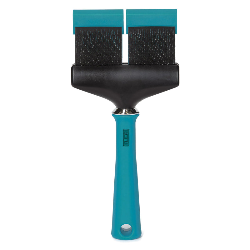 Master Grooming Tools Double-Sided Hard Flexible Slicker Brushes — Versatile Brushes for Grooming Dogs - Green, 8"L x 4"W, Large, Teal Double-Hard - PawsPlanet Australia