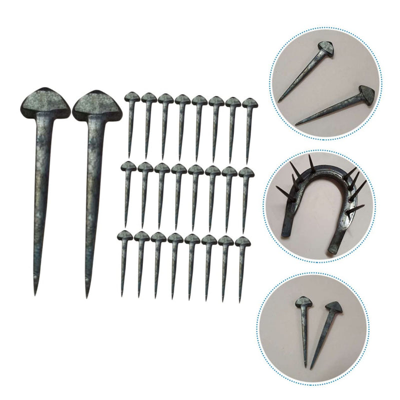 Horseshoe Nails 50 Pcs Iron Mini Hoof Nails 1.96In Lightweight Farrier Tools for Horseshoe Fixing and Horse Tack Repair Practical Equipment