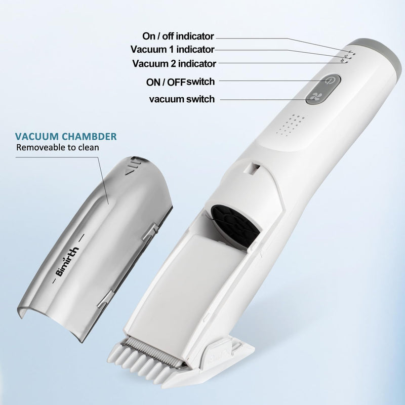 Bimirth Baby Hair Clipper with Vacuum - Hair Trimmer for Kids and Toddlers - Waterproof, Rechargeable, Cordless Hair Cutting Machine for Children (with Bag) - PawsPlanet Australia