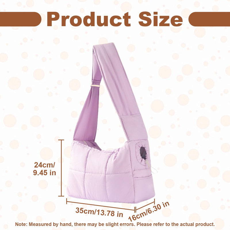 Mini Dog Purse Carrier with Pockets, Warm Cute Pets Bags with Secure Harness Clip, Cat Shoulder Bag for Outings, Lightweight Puppies Bags Kennel, Trained Pets Handbag Outdoor(Purple,One Size) One Size Purple - PawsPlanet Australia