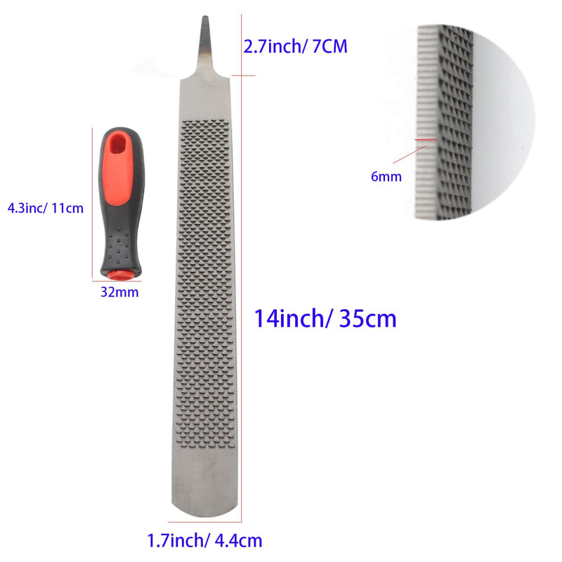 18 Inch Hoof Rasp, Horseshoe File with Rubber Handle, Carbon Steel Farrier File Tool, Suitable for Horse/Goat/Cow/Donkey/Animal Hooves, Strong