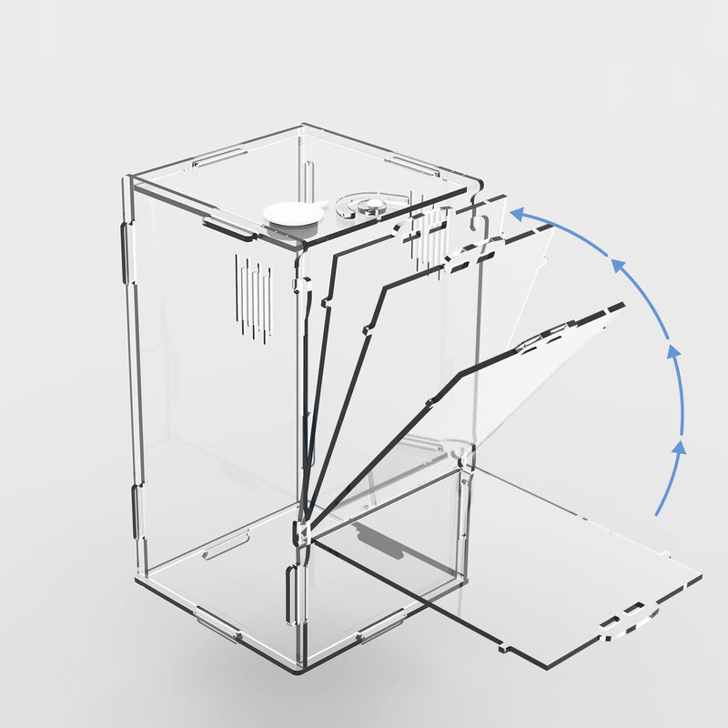 BETAZOOER Acrylic Mini Reptile Tank Habitat Transparent Terrariums with Locking Latch Suitable for Tarantula Isopod Roach Invertebrates (4''x4''x8'') Small