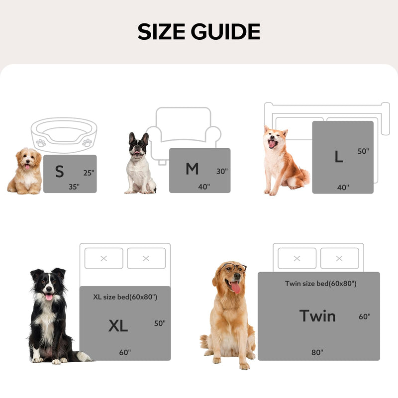 GASUR Waterproof Dog Blankets for Large Medium Dogs, Dog Blanket for Couch Bed, Fleece Pet Blanket for Furniture Sofa Protector, Soft Pet Throw Blankets for Crate Car Outdoor, Washable, 40"x50",Grey Grey L(40"x50") - PawsPlanet Australia