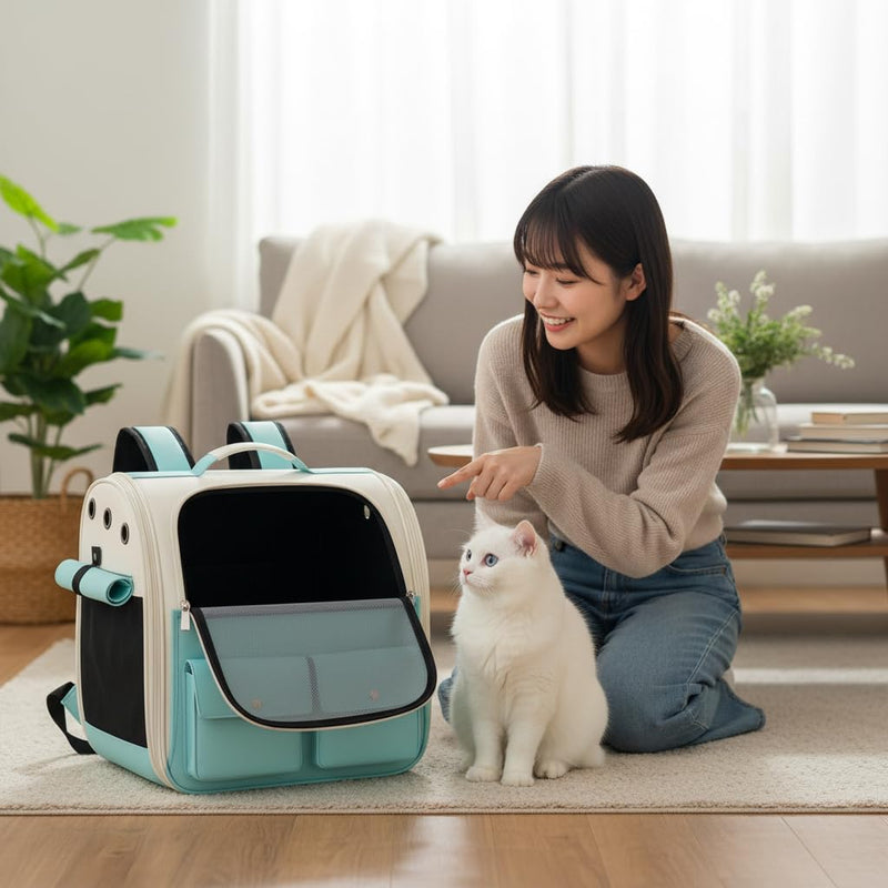 Cat Backpack - Cat Carrier Backpack Pet Carrier Bag Rucksack Back Travel Small Dog Puppy Carriers Collapsible Box Carry Cage Bags For Travel Kitten Cute Walking Bags For Travelling Pet Bag Soft - PawsPlanet Australia
